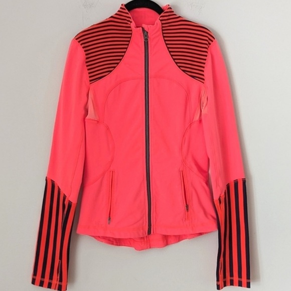lululemon athletica Sweaters - Lululemon fuchsia striped casual define jacket
